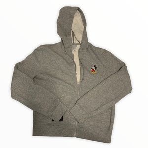Walt Disney Gray Mickey Mouse Zip Up Hoodie